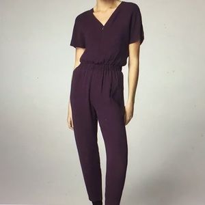 MASSIMO DUTTI Romper Overall Jumpsuit in Plum Purple size 4 - EUC